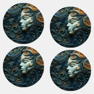 Etiquetas Arte 3D de Moonlit Woman