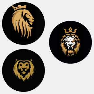 Etiquetas Arte de Emblema Majestuoso Creando un León Confiad
