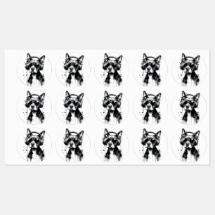 Etiquetas Auriculares Guay Dog Mascotas cortos Tinta blanca