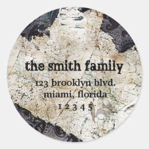 Etiquetas autoadhesivas clásicas gastadas de la