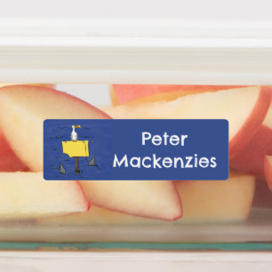 Etiquetas Ave marina divertida rodeada por un personalizado