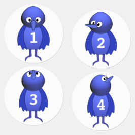 Etiquetas Aves Azules Cutas Personalizadas