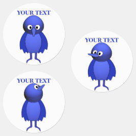 Etiquetas Aves azules personalizadas