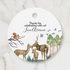 Etiquetas Baby Shower Favor de los Animales Forest