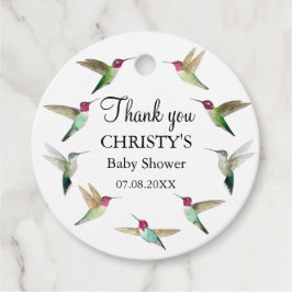 Etiquetas Baby Shower Favor de los Hummingbirds de