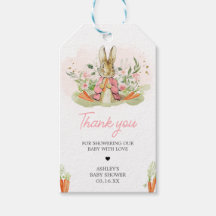 Etiquetas Baby Shower Favor de Pink Peter Rabbit