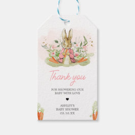 Etiquetas Baby Shower Favor de Pink Peter Rabbit
