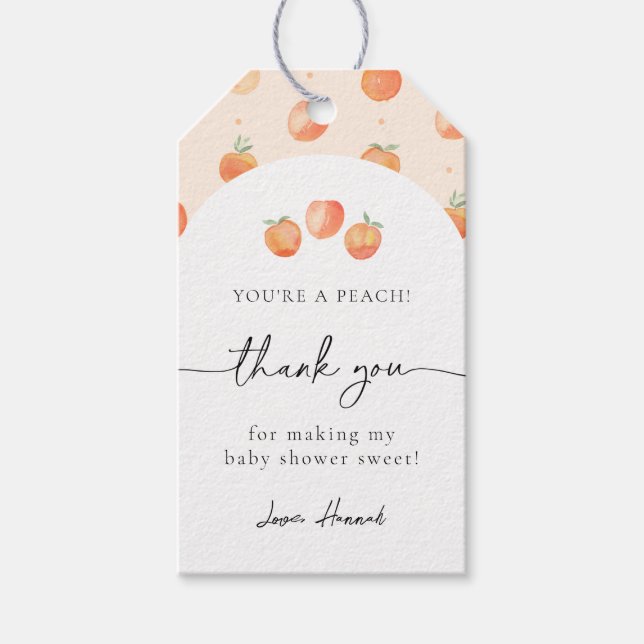Etiquetas Baby Shower Favor Peach (Anverso)