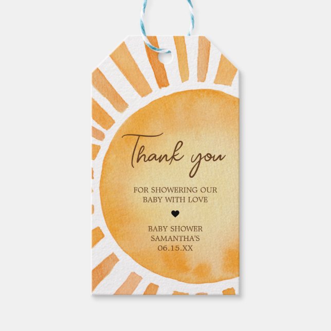 Etiquetas Baby Shower Favor Sunshine (Anverso)