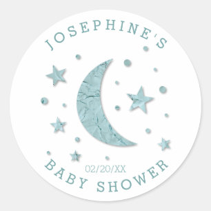 Etiquetas Baby Shower Favorito de Stars Moon Mint