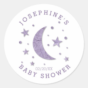 Etiquetas Baby Shower Favorito Stars Moon Lavender