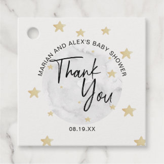 Etiquetas Baby Shower Neutral Favor de la Luna y l