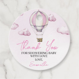 Etiquetas Baby Shower Round Favor de globo aerostá