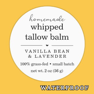 Etiquetas Bálsamo Manteca Crema de Tallo Batido Impermeable