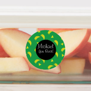 Etiquetas Bananas Alimentos Mezcla de Comida Caja de Almuerz