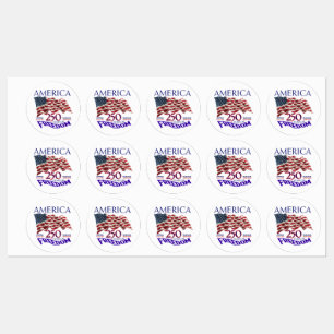 Etiquetas Bandera de América 250 Años de Libertad