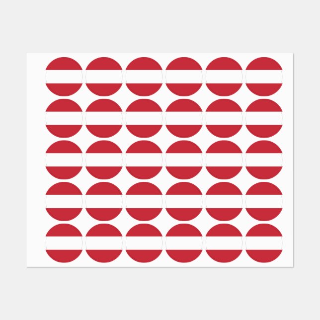 Etiquetas Bandera de Austria (Hoja)