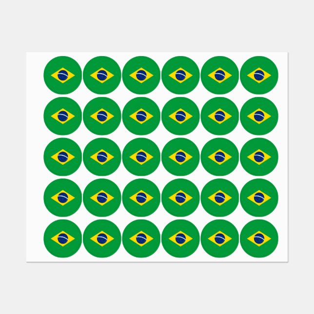 Etiquetas Bandera de Brasil (Hoja)