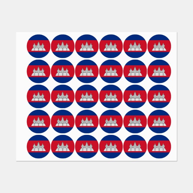 Etiquetas Bandera de Camboya (Hoja)