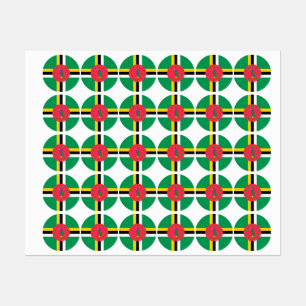 Etiquetas bandera de Dominica