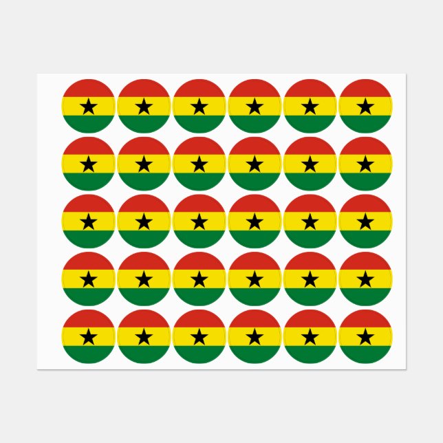 Etiquetas Bandera de Ghana (Hoja)