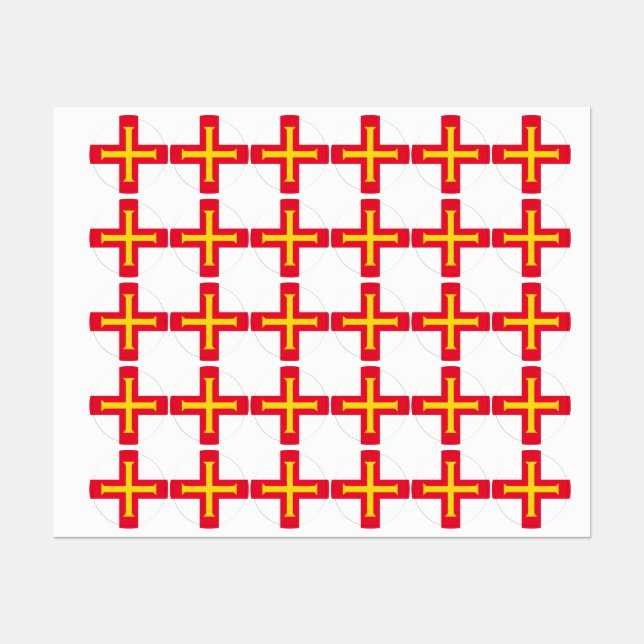 Etiquetas Bandera de Guernsey (Hoja)