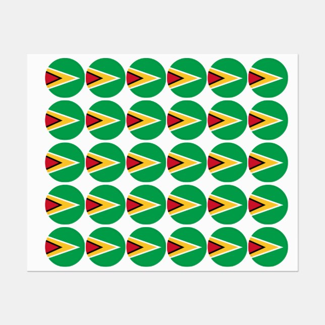 Etiquetas Bandera de Guyana (Hoja)
