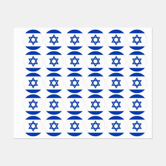 Etiquetas Bandera de Israel (Hoja)