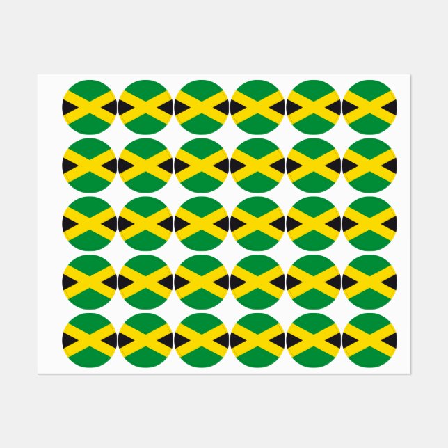 Etiquetas Bandera de Jamaica (Hoja)