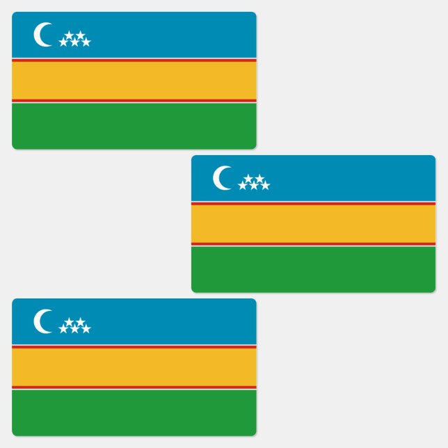 Etiquetas Bandera de Karakalpakstan (Grupo)