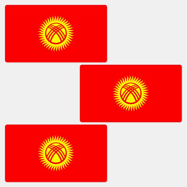 Etiquetas Bandera de Kirguistán (Grupo)