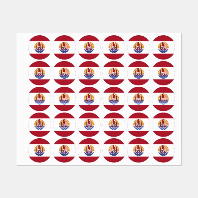 Etiquetas Bandera de la Polinesia Francesa (Hoja)