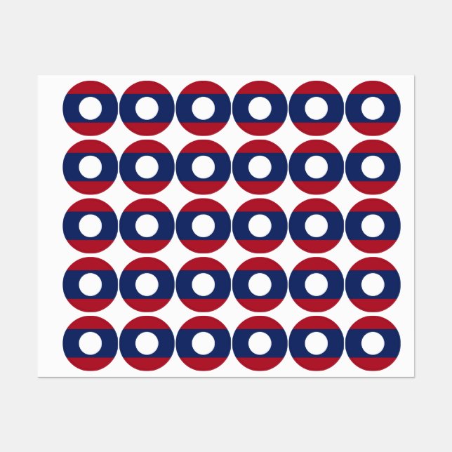 Etiquetas Bandera de Laos (Hoja)