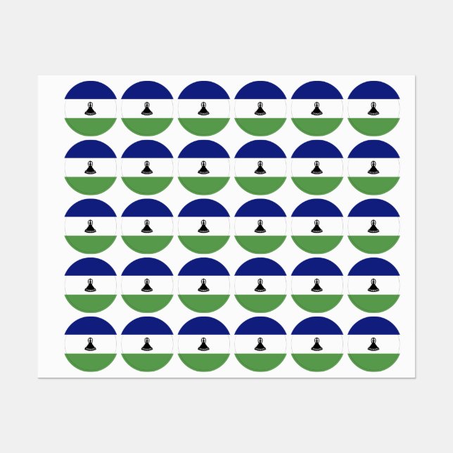 Etiquetas Bandera de Lesoto (Hoja)