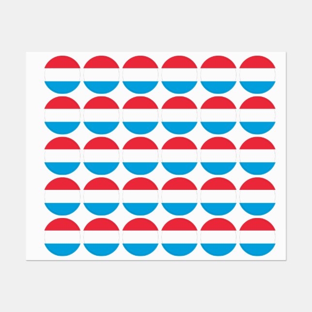 Etiquetas Bandera de Luxemburgo (Hoja)