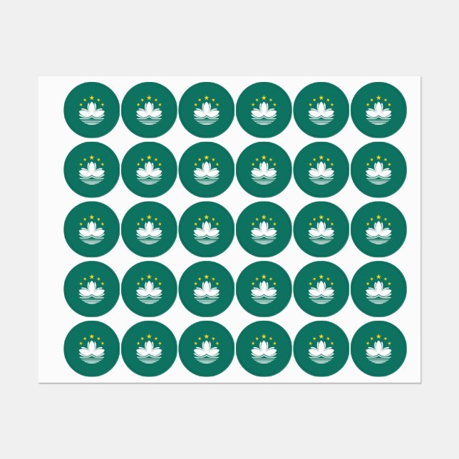 Etiquetas Bandera de Macao (Hoja)