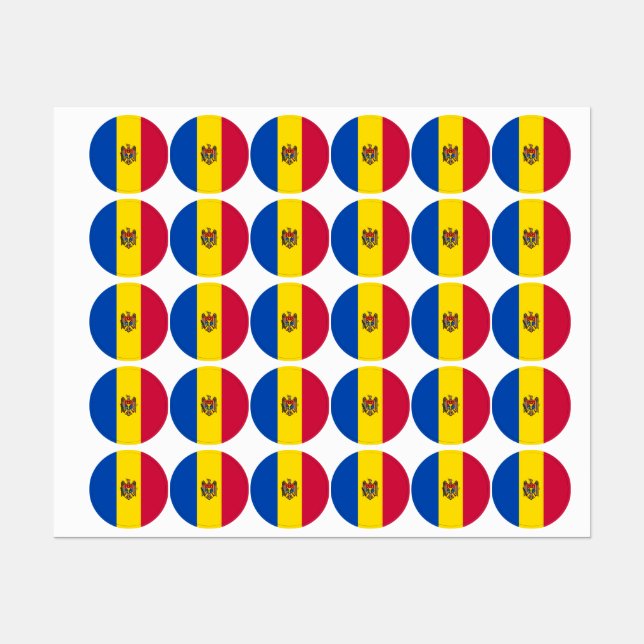 Etiquetas Bandera de Moldavia (Hoja)