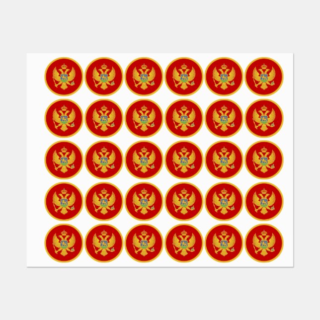Etiquetas Bandera de Montenegro (Hoja)