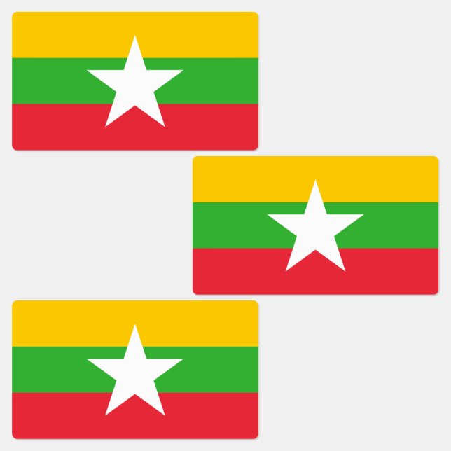 Etiquetas Bandera de Myanmar (Grupo)