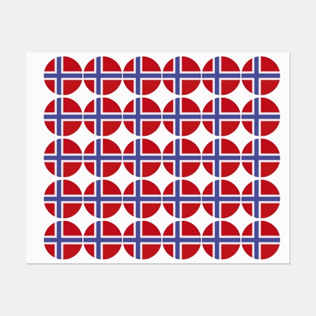 Etiquetas Bandera de Noruega (Hoja)