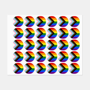 Etiquetas Bandera de orgullo progresista de SlipperyJoe's se