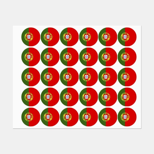Etiquetas Bandera de Portugal (Hoja)