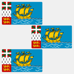 Etiquetas Bandera de San Pedro y Miquelón