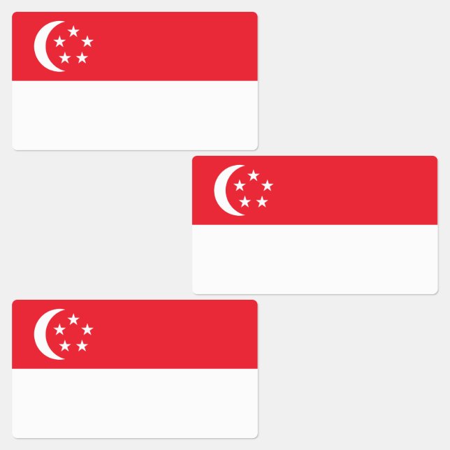 Etiquetas Bandera de Singapur (Grupo)
