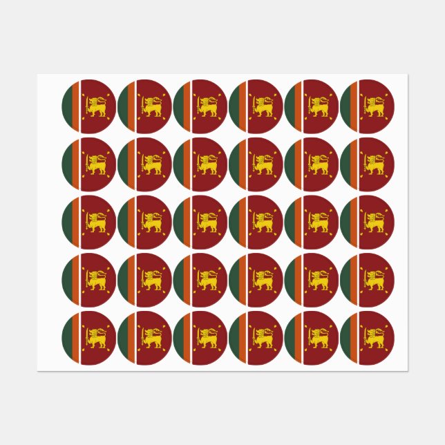 Etiquetas Bandera de Sri Lanka (Hoja)