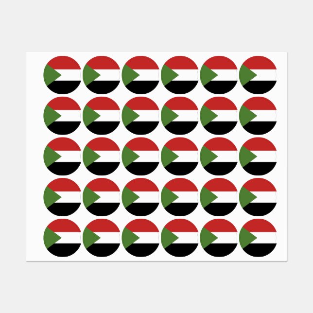 Etiquetas Bandera de Sudán (Hoja)