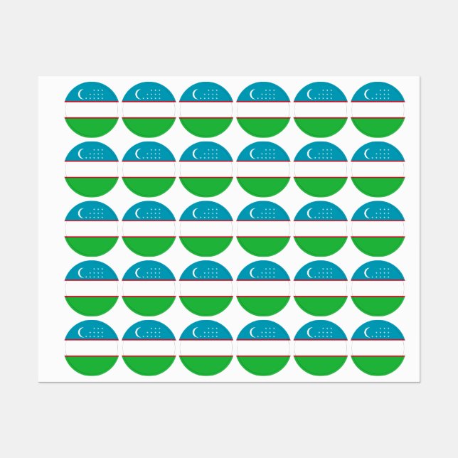 Etiquetas Bandera de Uzbekistán (Hoja)