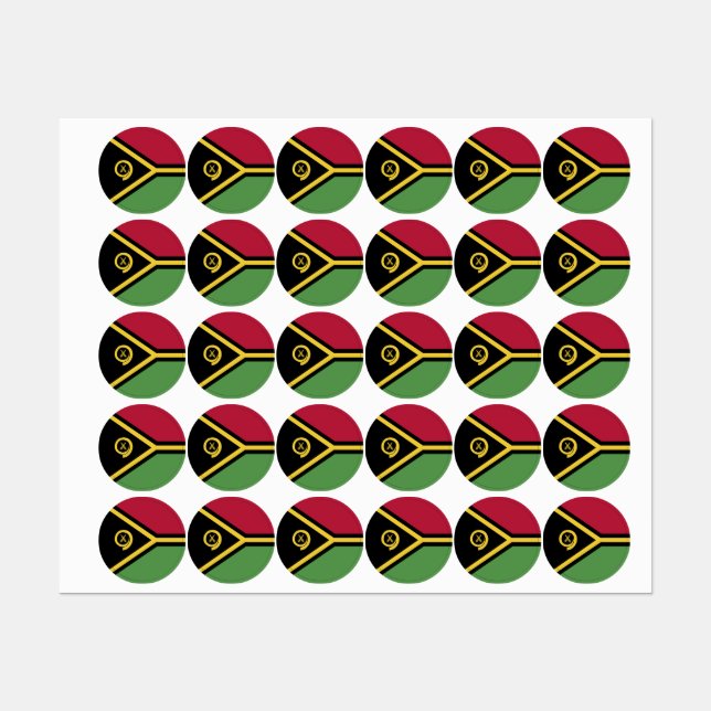 Etiquetas Bandera de Vanuatu (Hoja)