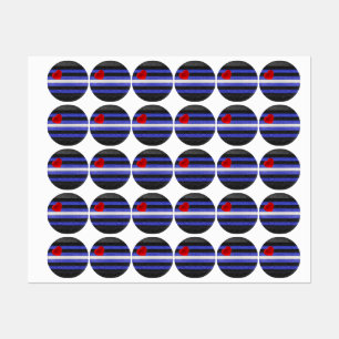 Etiquetas Bandera del orgullo de cuero de SlipperyJoe negro 