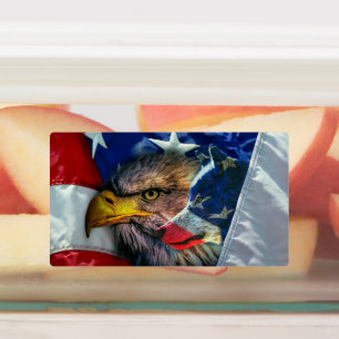Etiquetas Bandera estadounidense del lobo del águila cald